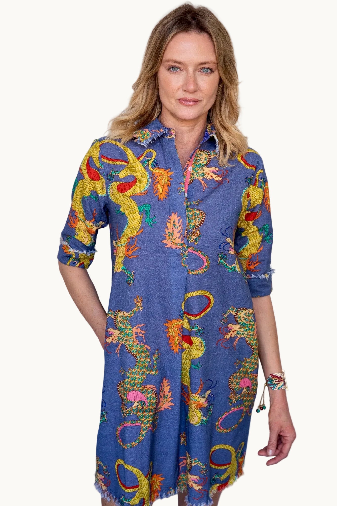 Light Denim Dragon Dress
