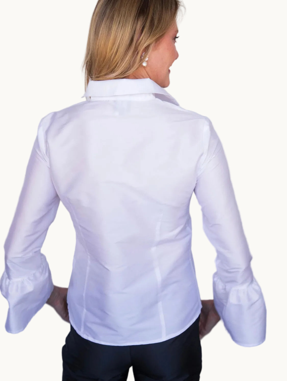 White Classic Ruffle Top