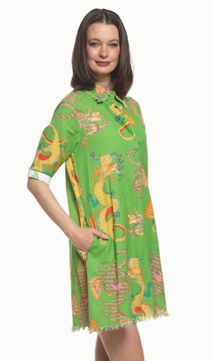 Chartreuse Dragon Dress