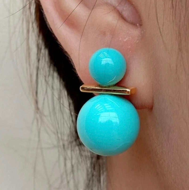 Turq Pearl Earrings