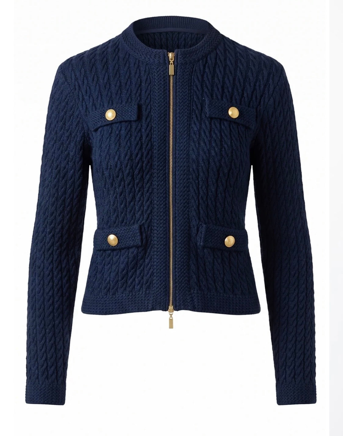 Texture Zip Cardigan