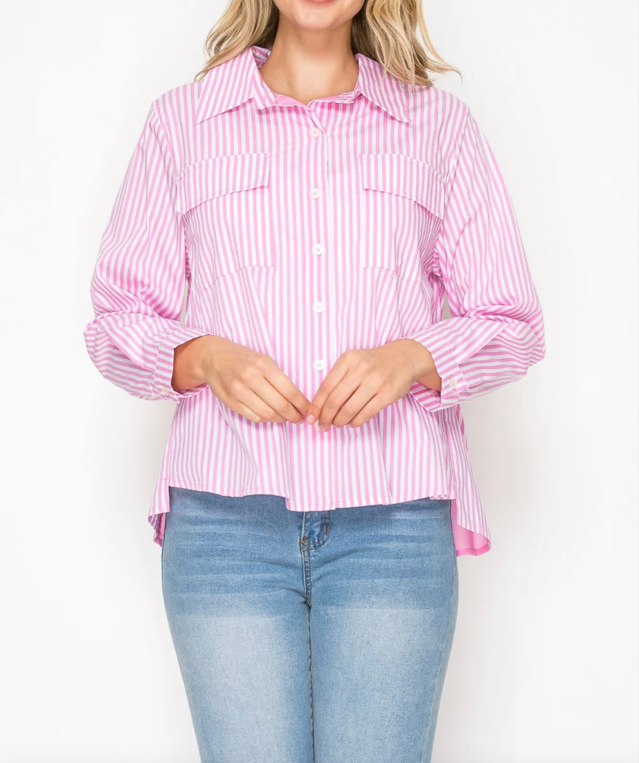 Striped Pleated Shirt