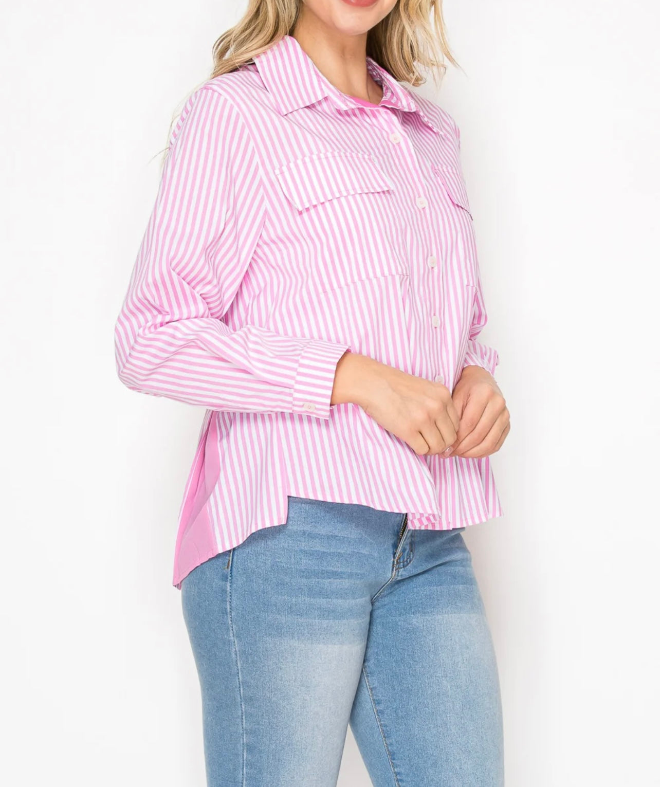 Striped Pleated Shirt