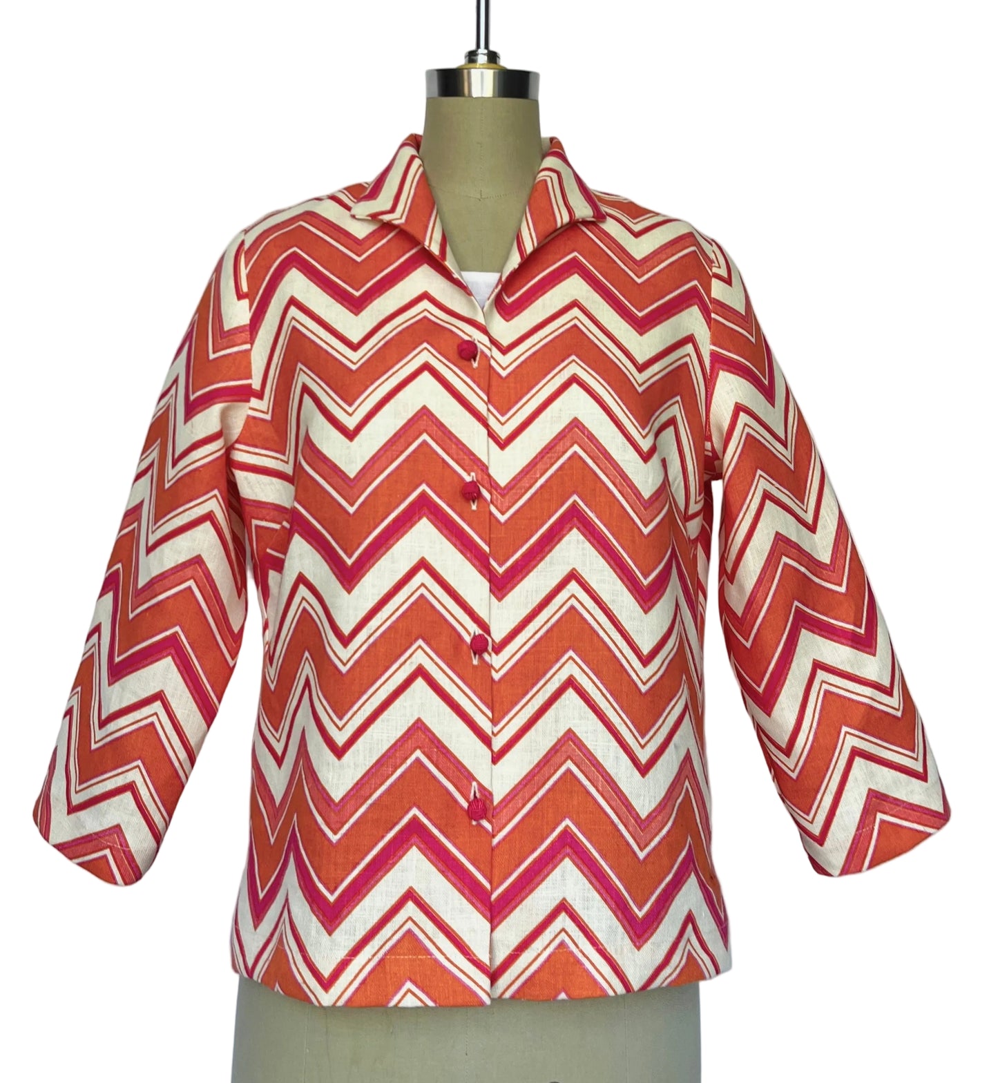 Suella Zigzag Pink, Orange & White