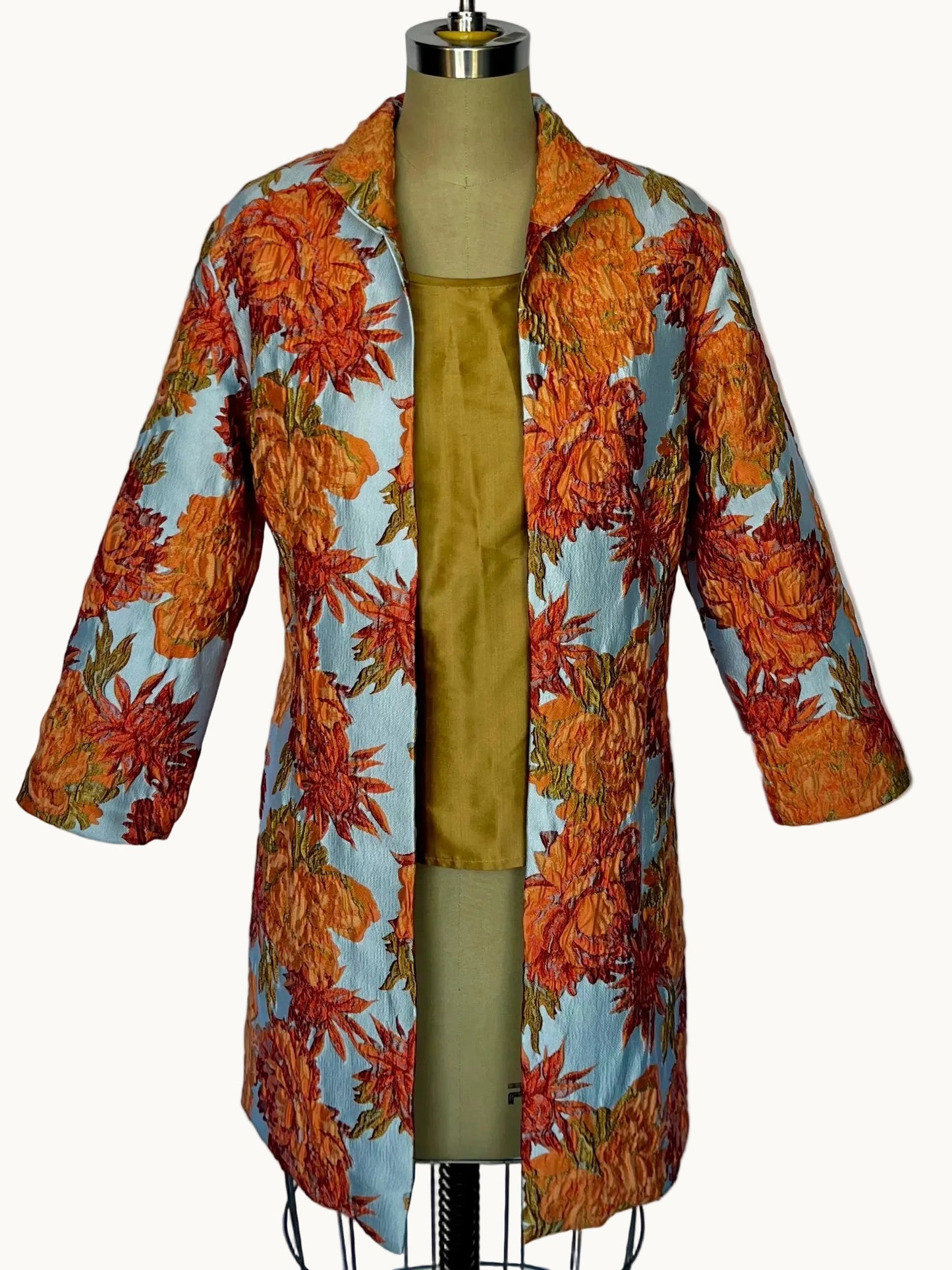 Rita Chrysanthemum Orange & Pastel Blue