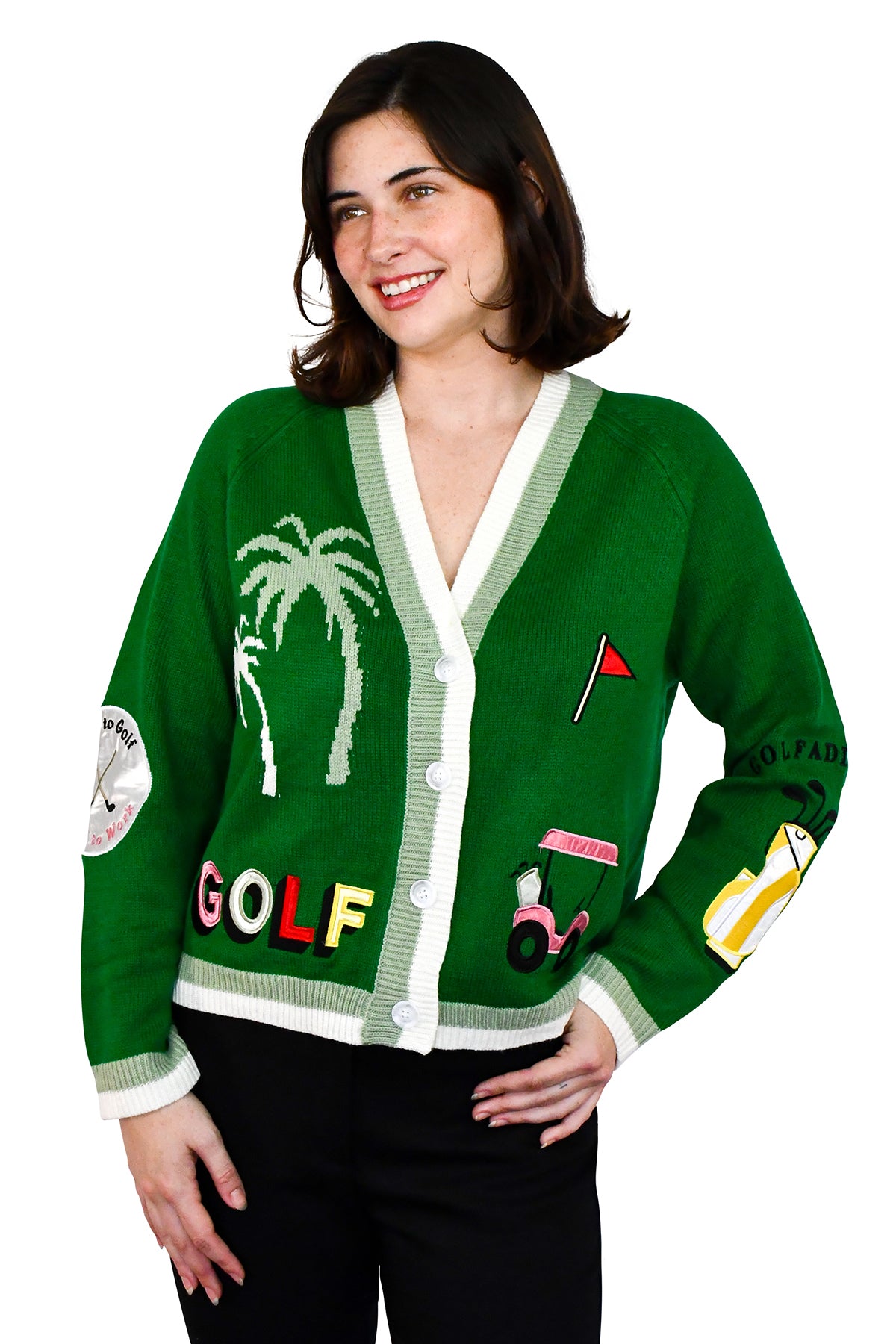 Partee Golf Cardigan Green