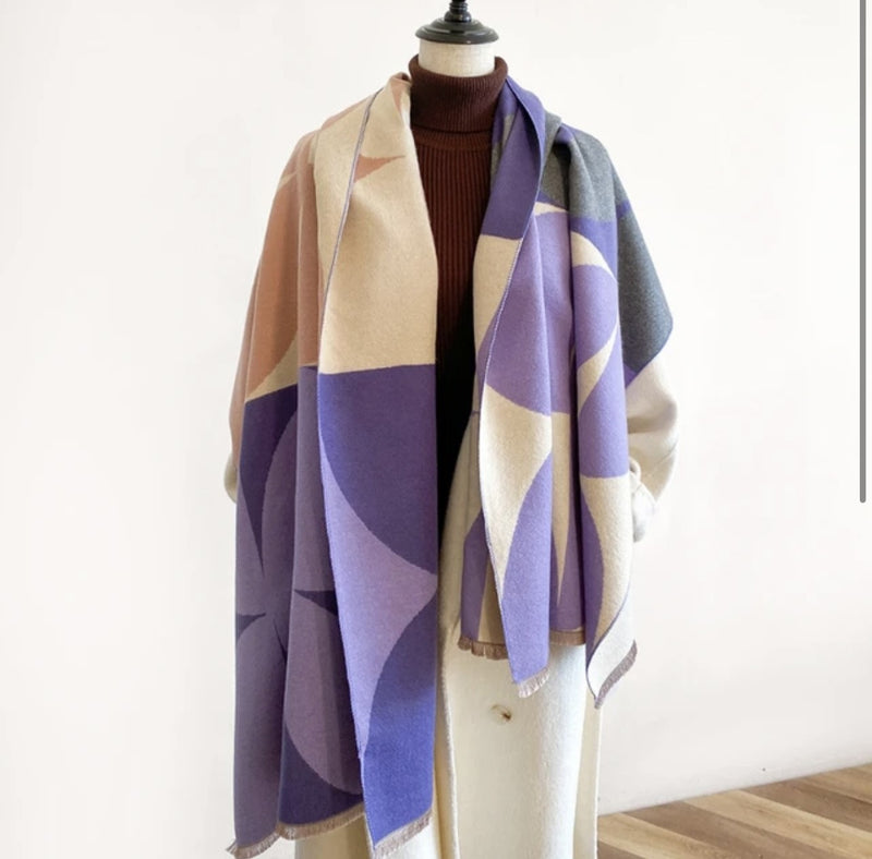 Art design Cashmere mix shawl