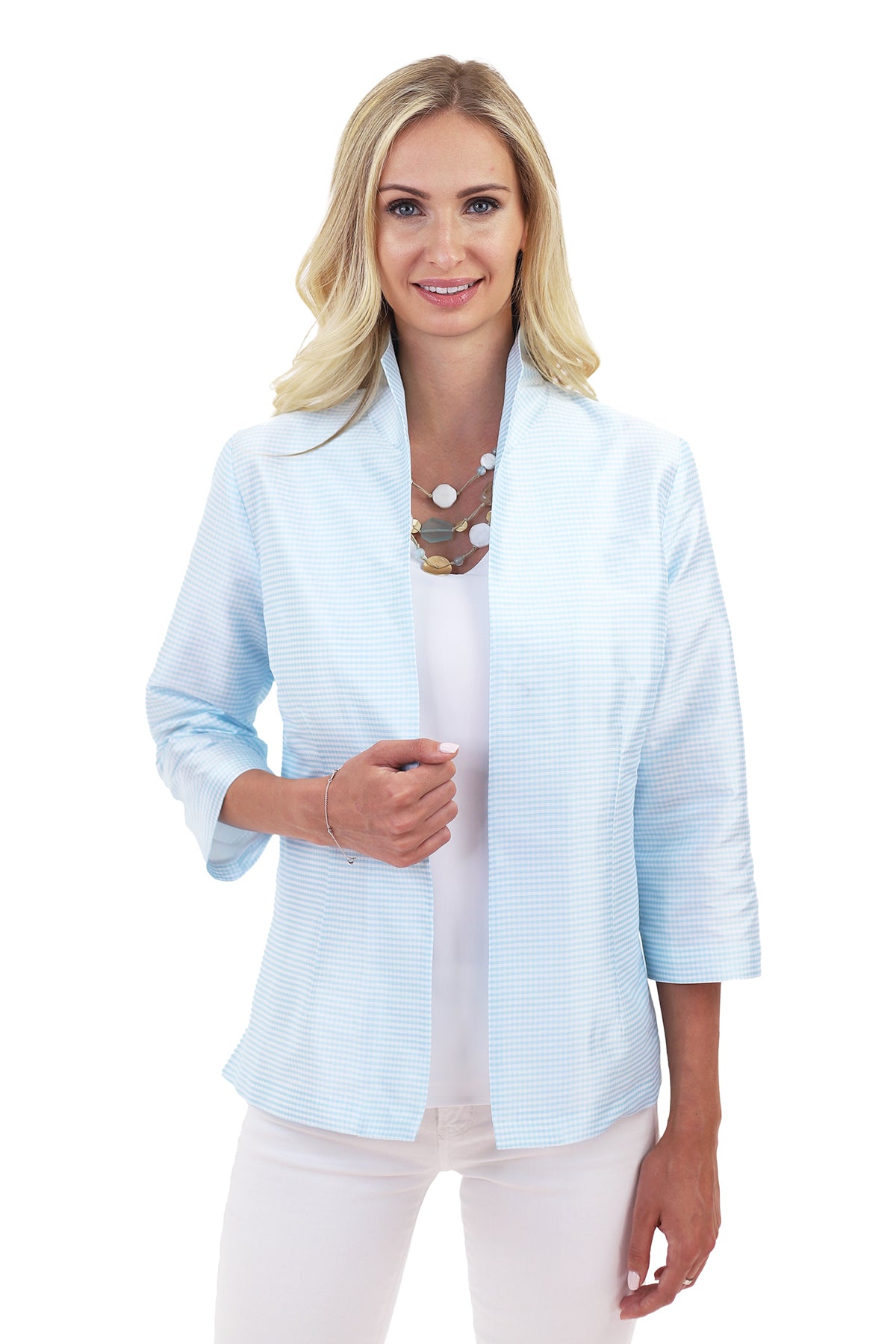 Ronette in Aqua Mini Check