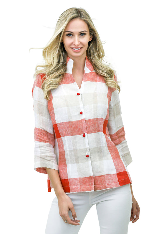 Linen Red Plaid Ronette