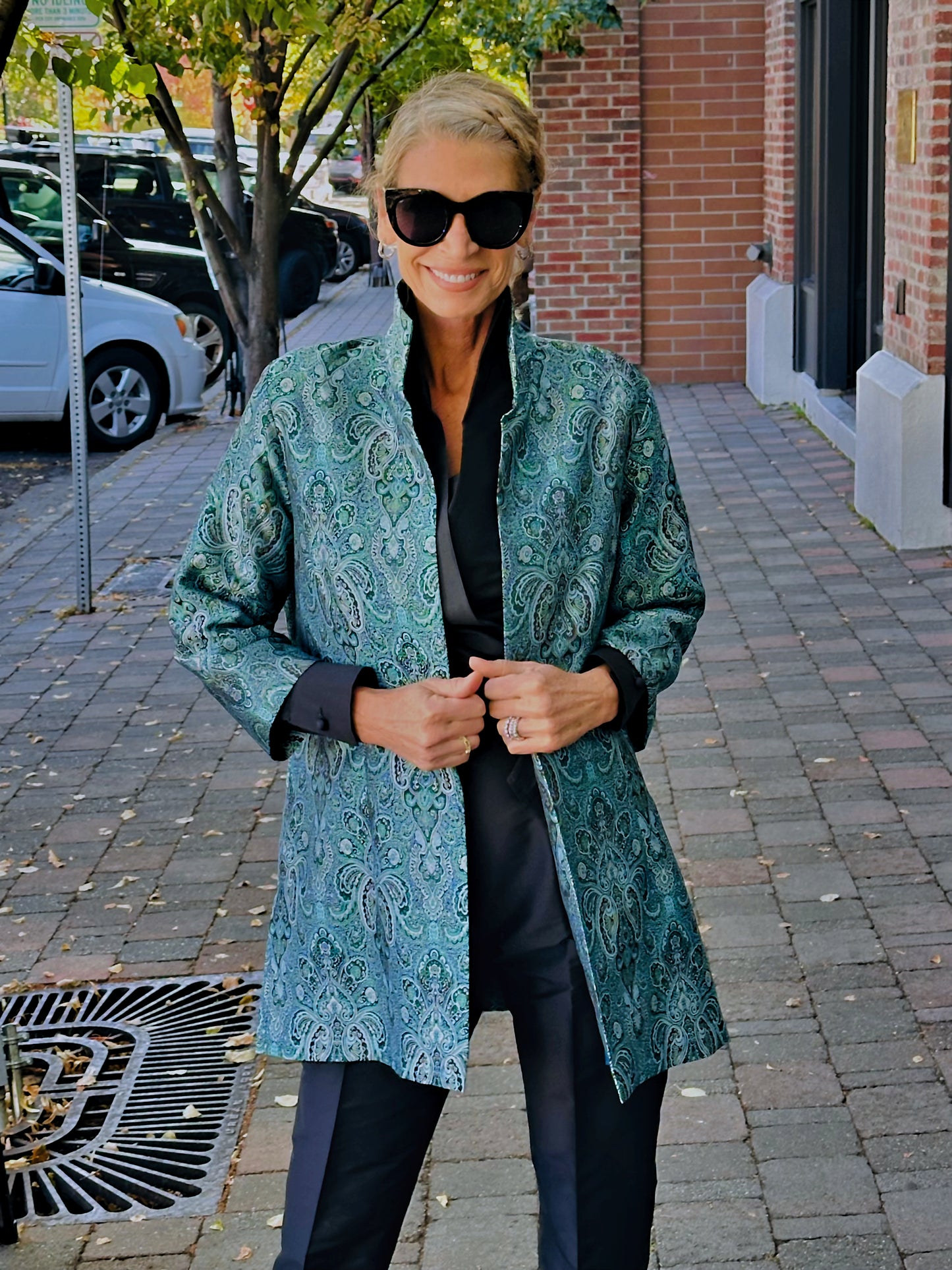 Rita in Teal Paisley