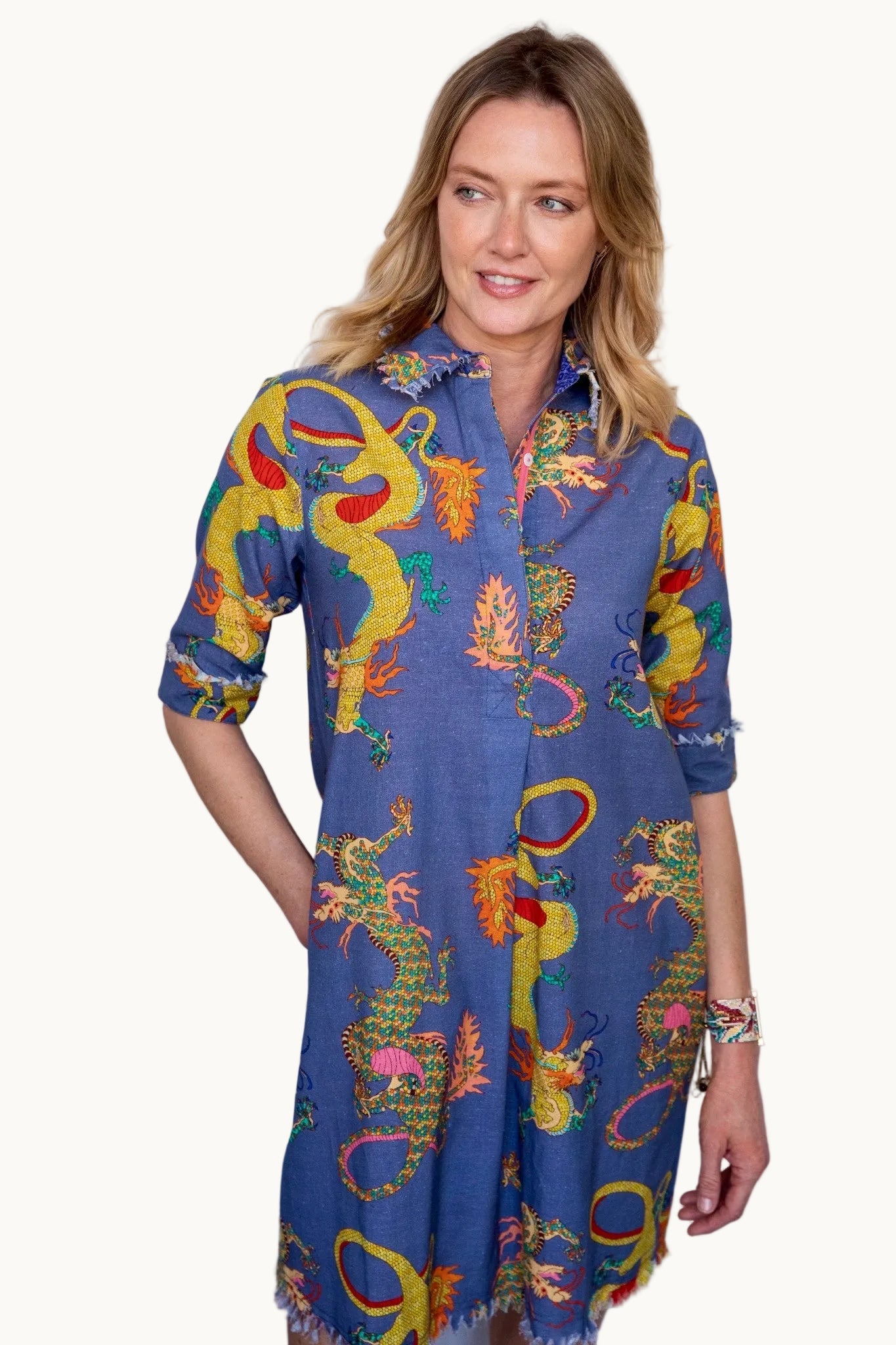 Light Denim Dragon Dress