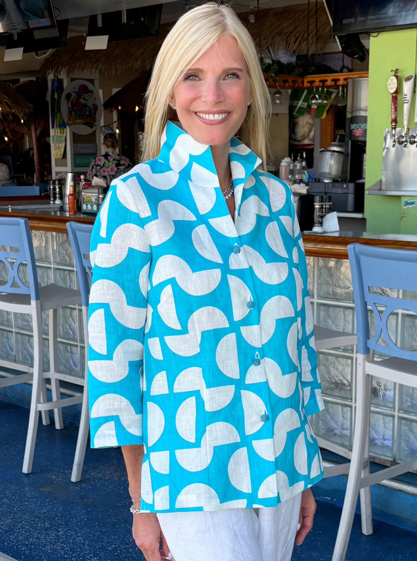 Hopper Aqua/White Ronette