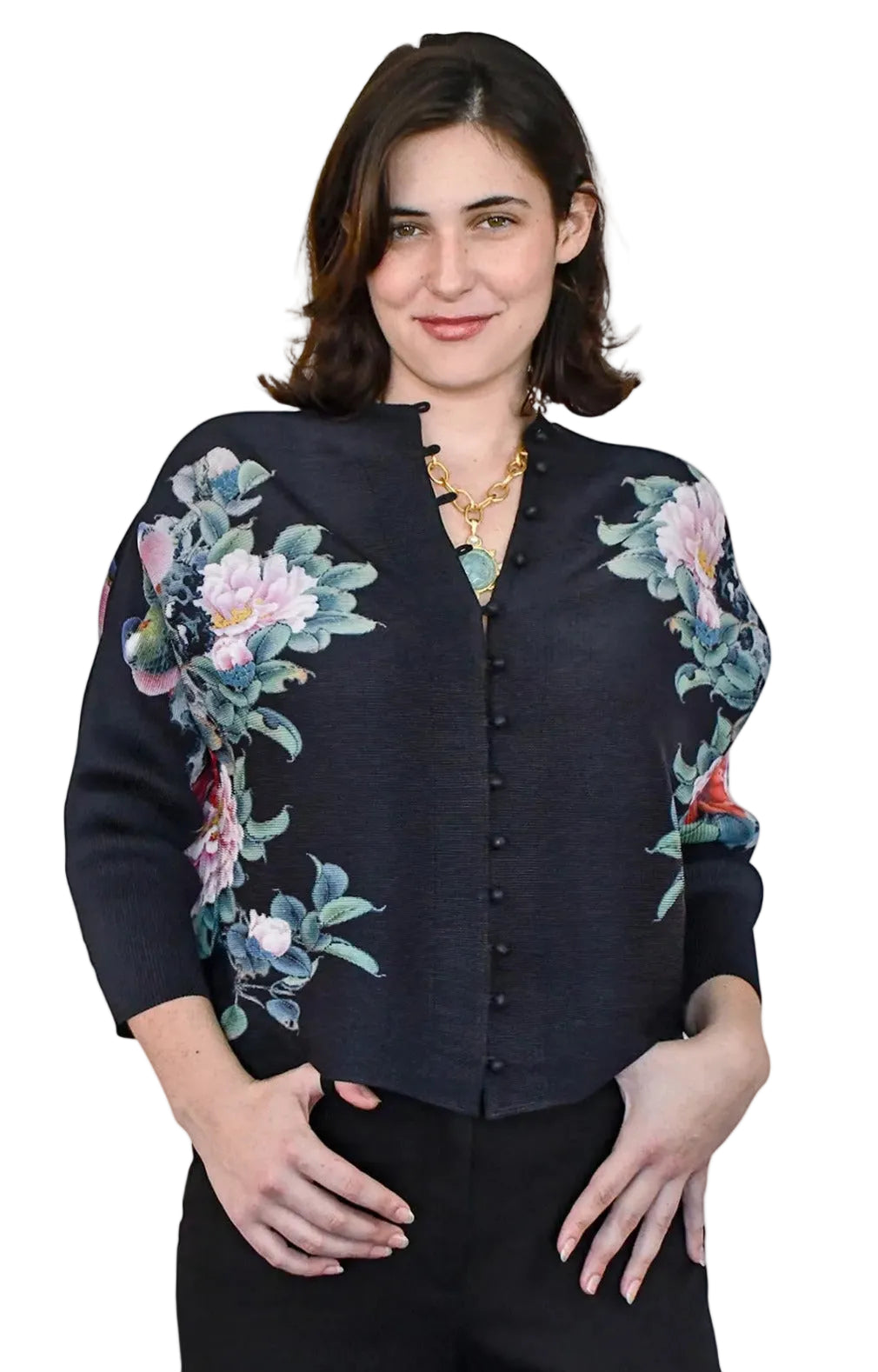 Pleated Floral Top