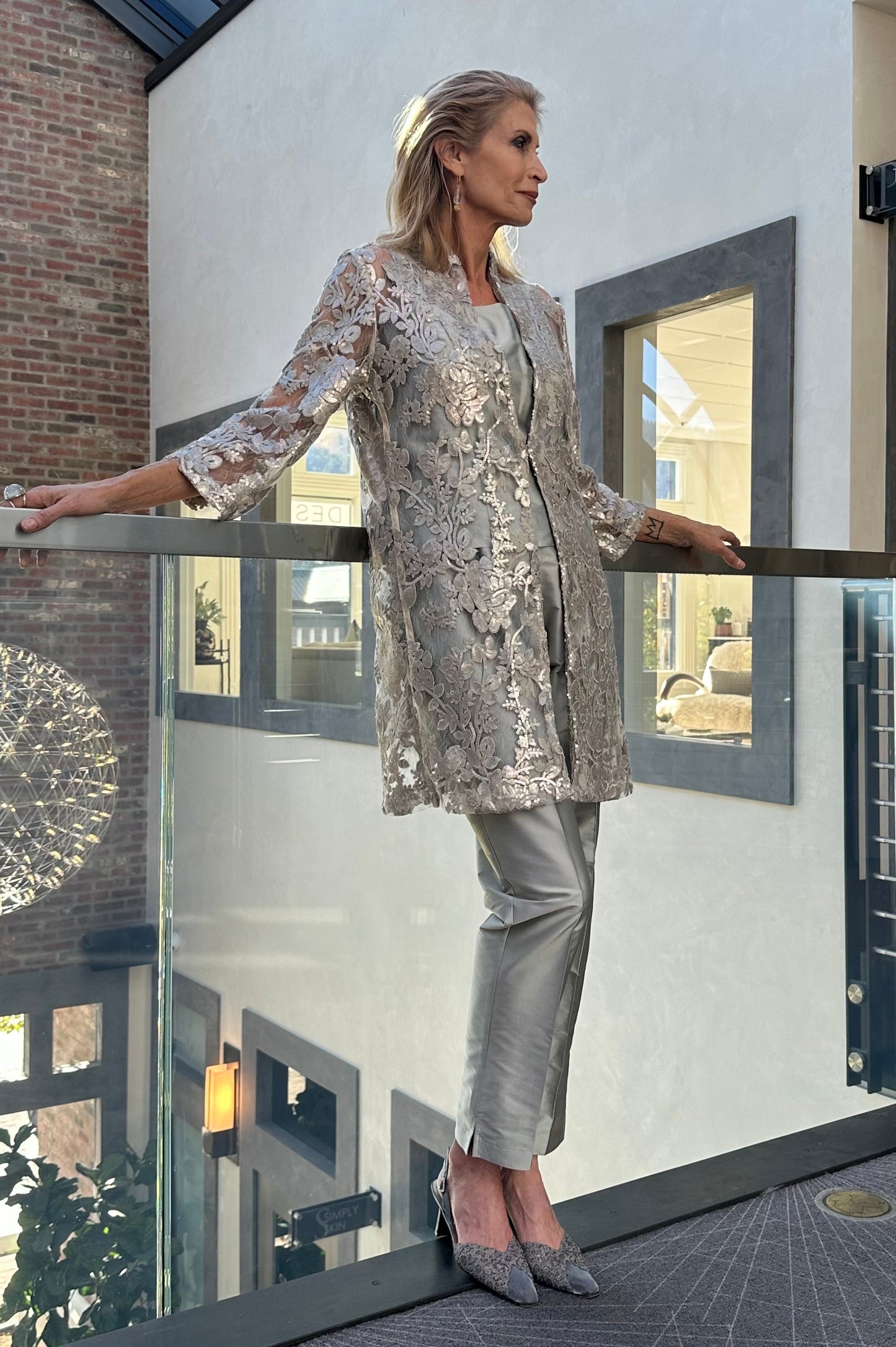 Long Monroe Diana in Sequin Sheer
