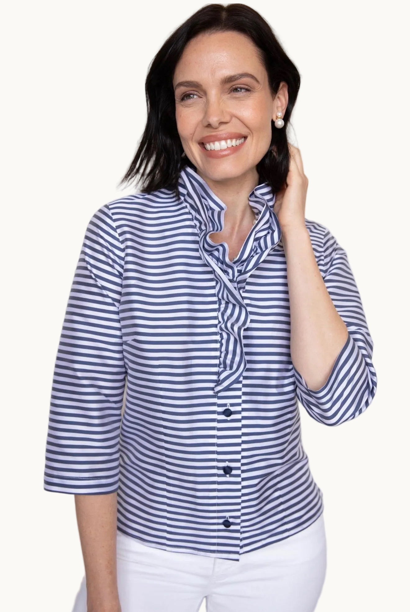 Celine Navy and White Stripe