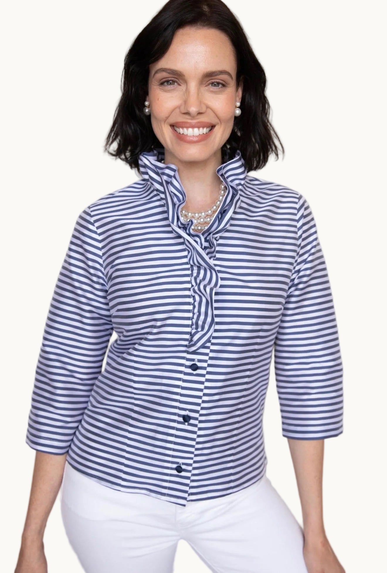 Celine Navy and White Stripe
