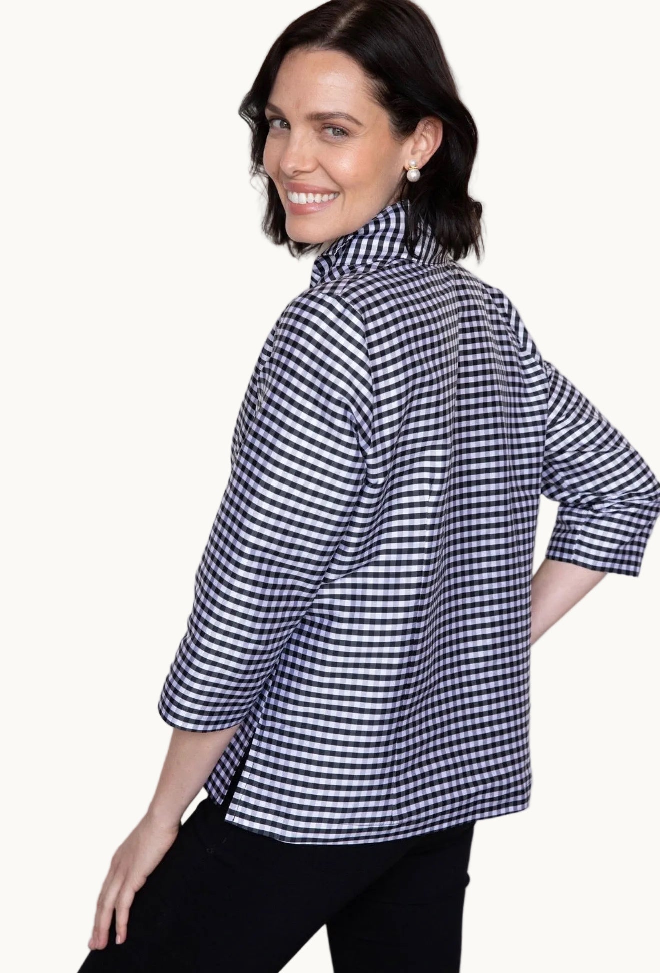 Ronette Black and White Gingham