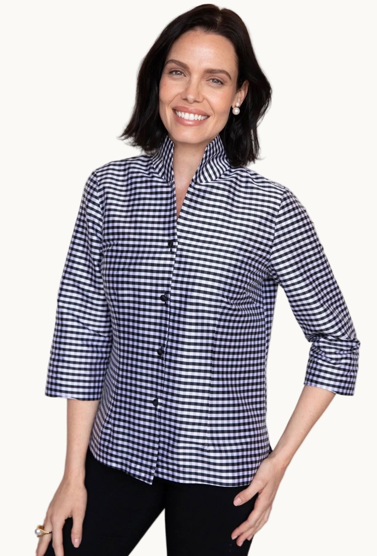 Ronette Black and White Gingham