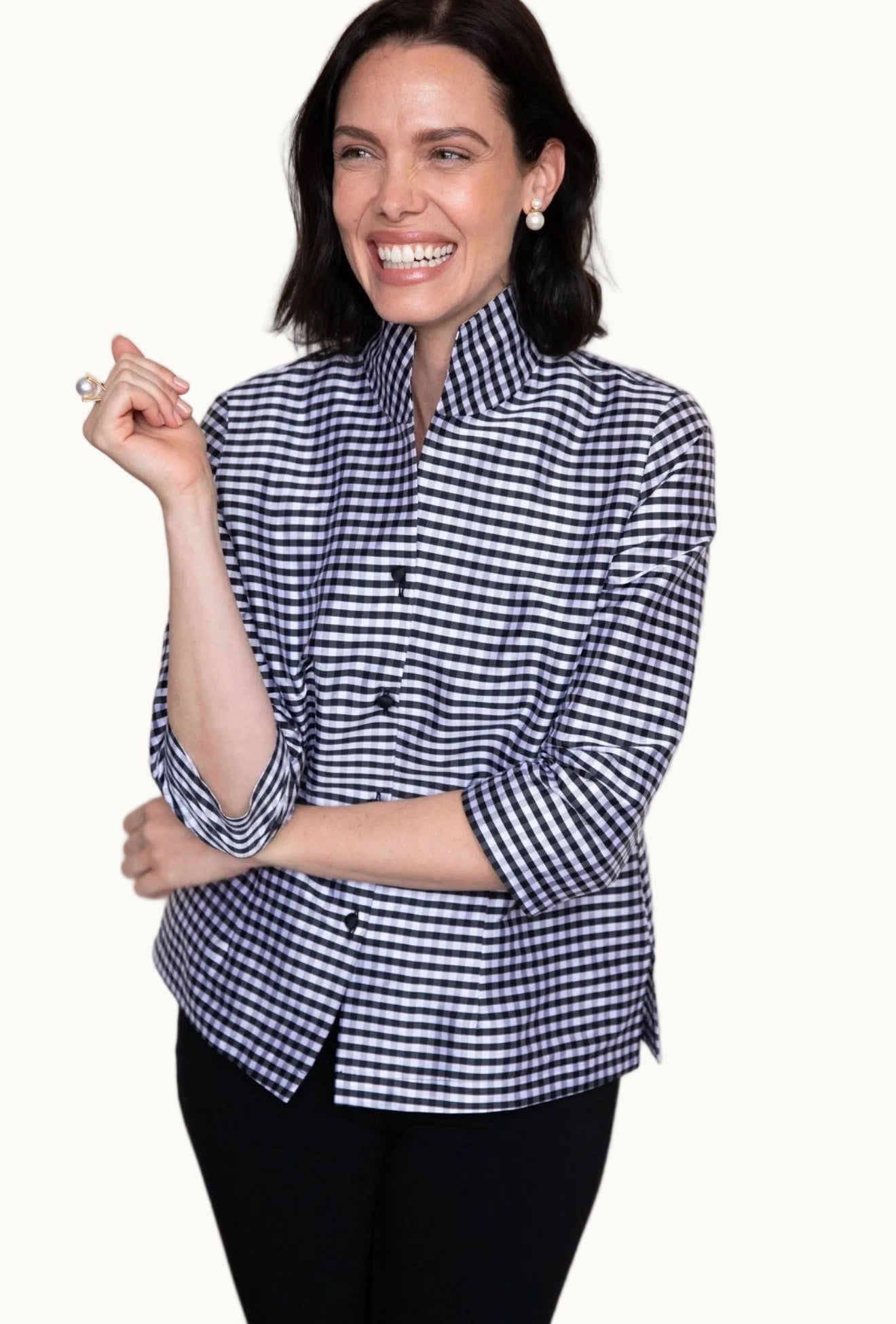 Ronette Black and White Gingham