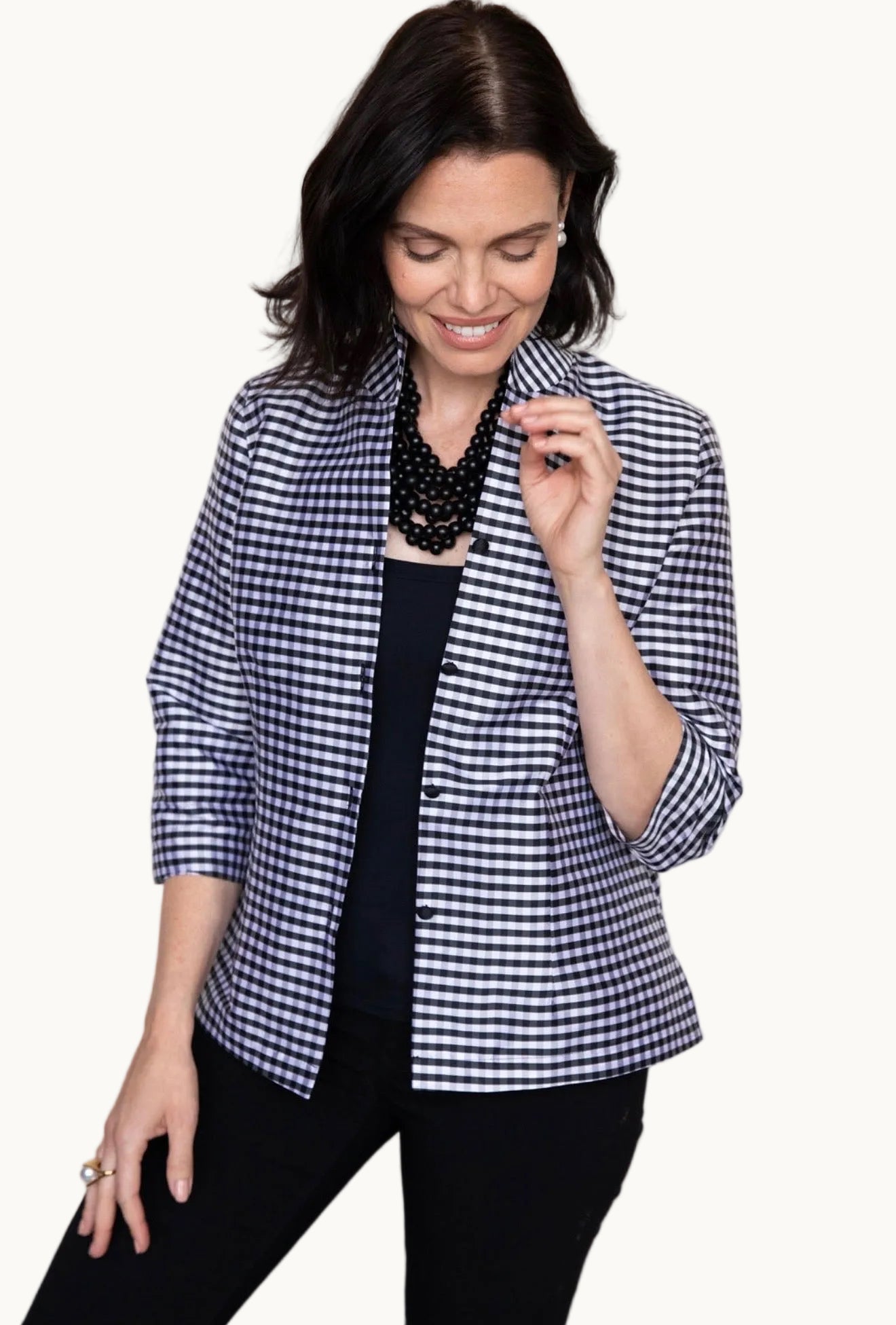 Ronette Black and White Gingham