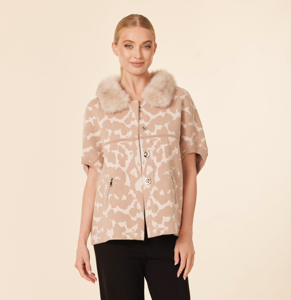 Opera Coat in Beige Leopard