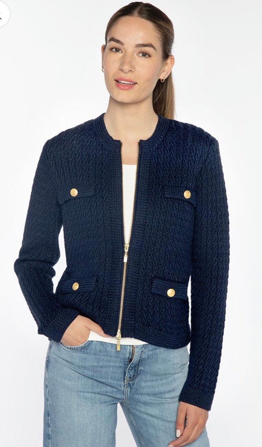 Texture Zip Cardigan