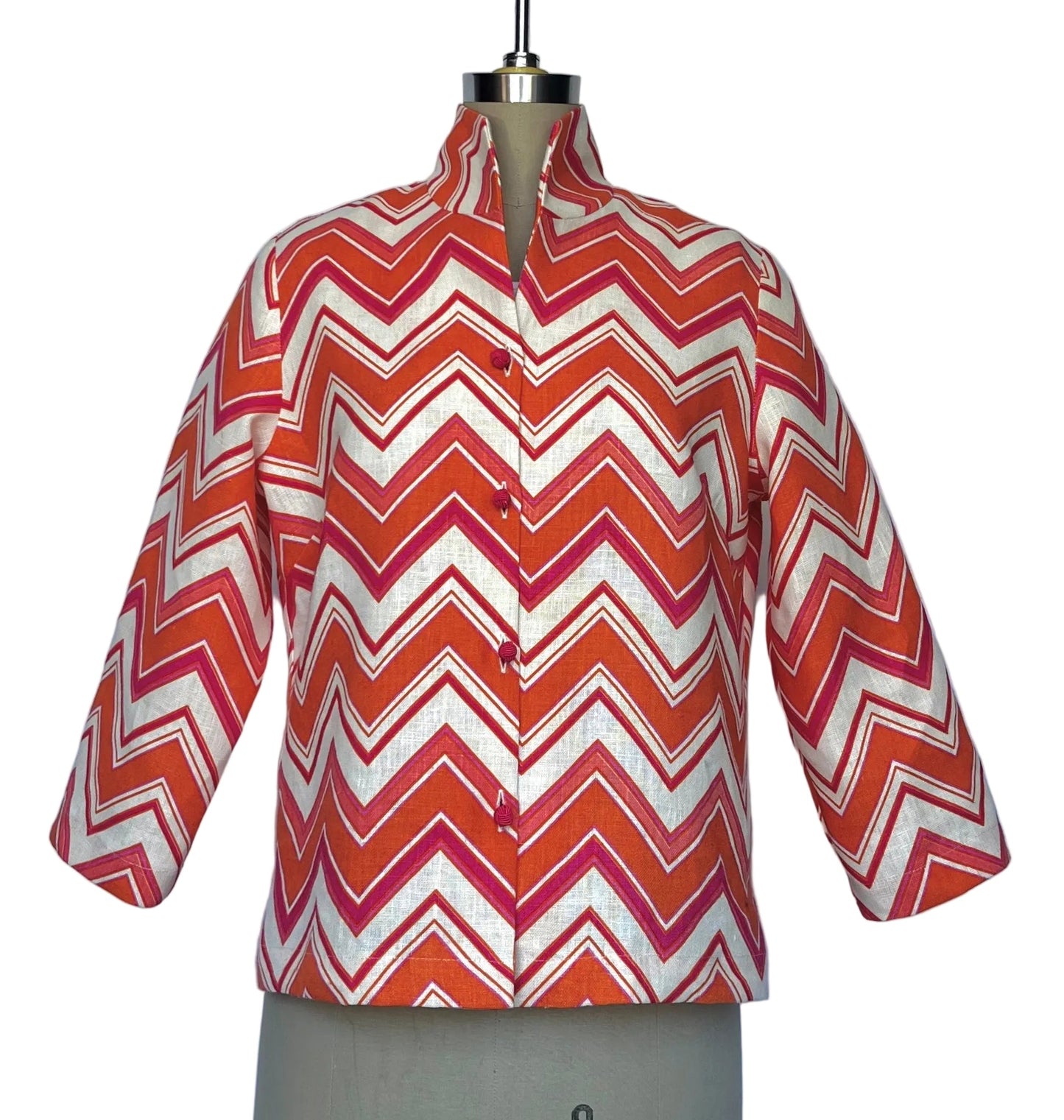 Suella Zigzag Pink, Orange & White