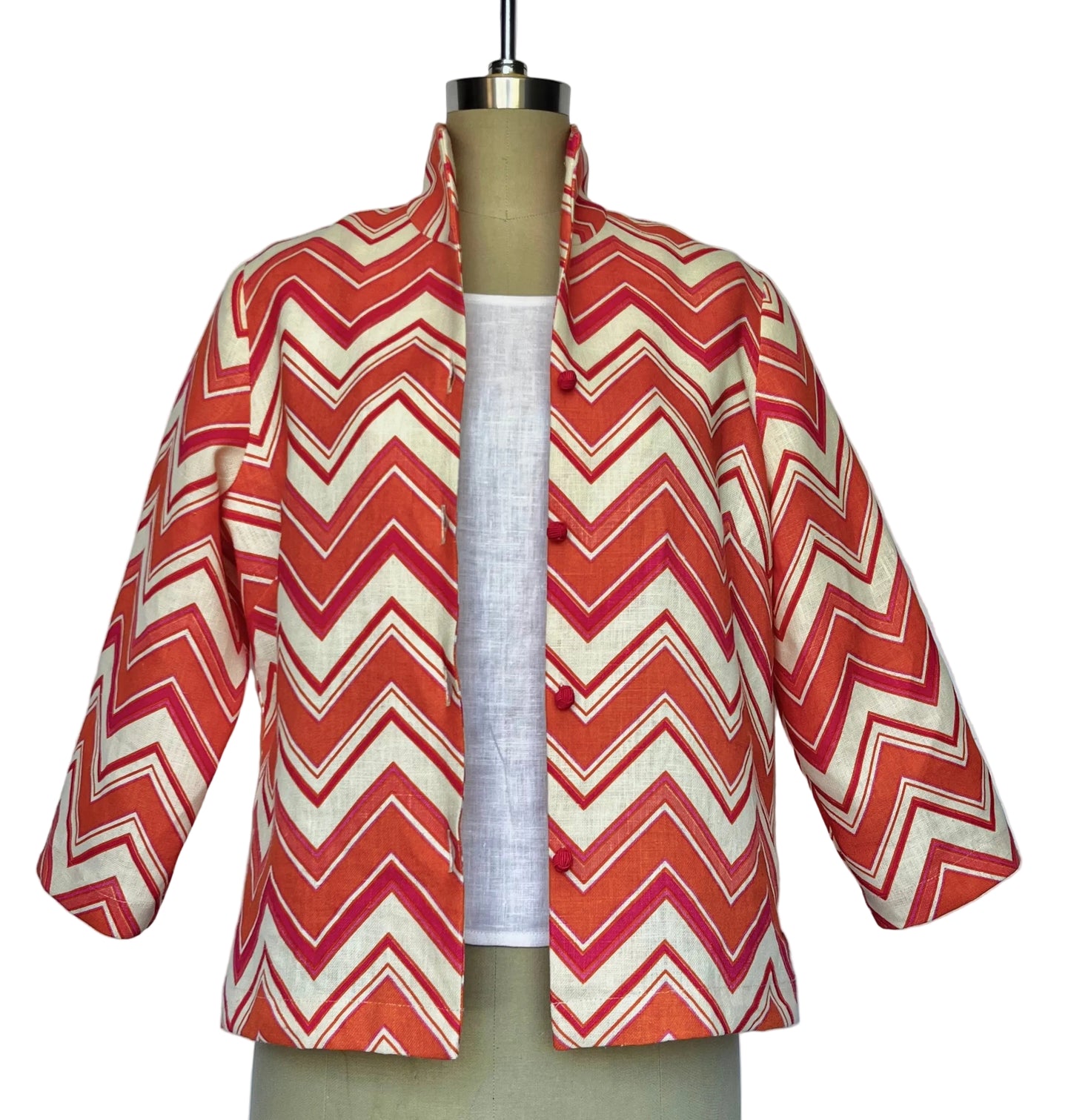 Suella Zigzag Pink, Orange & White