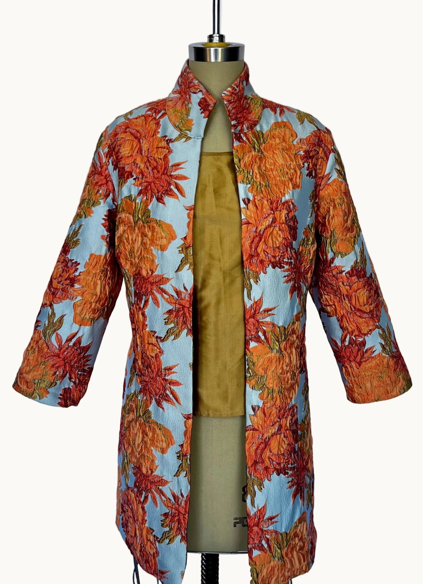 Rita Chrysanthemum Orange & Pastel Blue