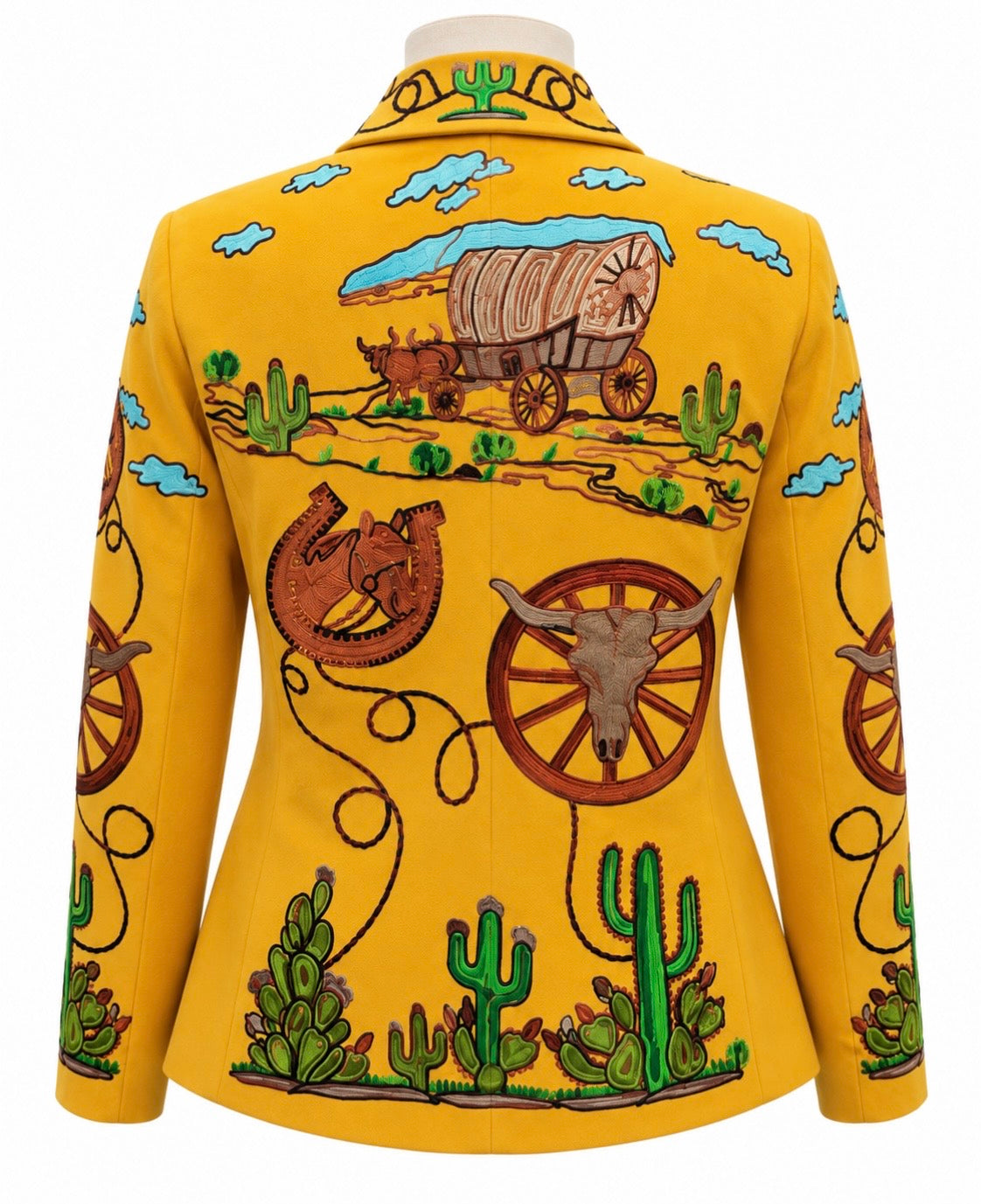 Yellow embroidered Wagon Blazer