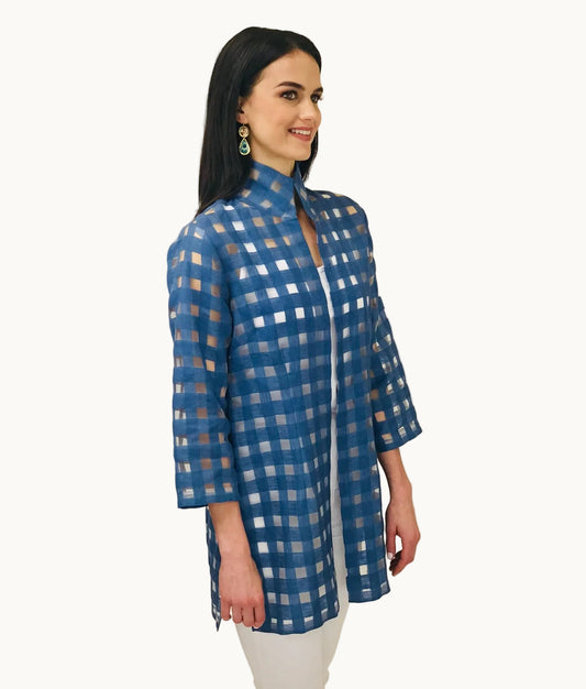 Rita Sheer Plaid Caribbean
