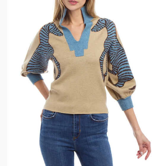Zebra knit Sweater Top