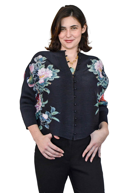 Pleated Floral Top