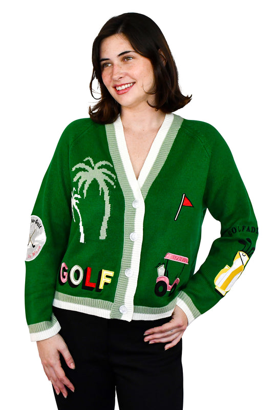 Partee Golf Cardigan Green