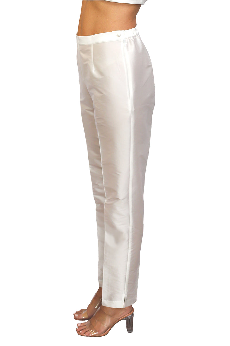 ASOS Skinny Trousers In White Linen | ASOS